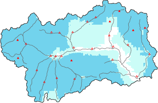 Neige fra&icirc;che dans les derni&egrave;res 24h + donn&eacute;es Modello 1 AINEVA (MOD1)