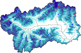 Hauter de neige + donn&eacute;es de station automatiques (AWS) + donn&eacute;es Modello 1 AINEVA (MOD1) au-dessus de 2000 m