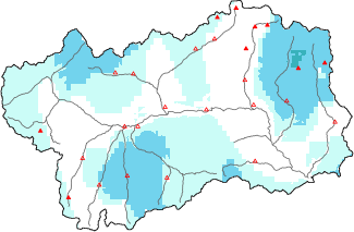 Neve fresca nelle ultime 24h + dati Modello 1 AINEVA (MOD1)