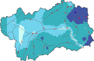 Neige fra&icirc;che dans les derni&egrave;res 72h + donn&eacute;es Modello 1 AINEVA (MOD1)