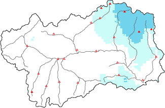 Neige fra&icirc;che dans les derni&egrave;res 72h + donn&eacute;es Modello 1 AINEVA (MOD1)
