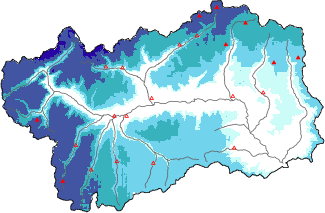 Neige fra&icirc;che dans les derni&egrave;res 72h + donn&eacute;es Modello 1 AINEVA (MOD1)