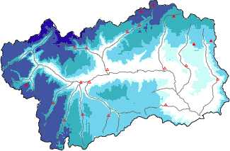 Neige fra&icirc;che dans les derni&egrave;res 72h + donn&eacute;es Modello 1 AINEVA (MOD1)