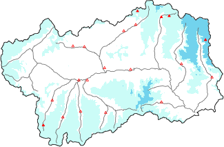 Neve fresca nelle ultime 24h + dati Modello 1 AINEVA (MOD1)