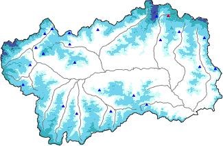 Snow depth + automatic weather station data (AWS) + Modello 1 AINEVA (MOD1) data above 2000 m
