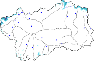 Snow depth + automatic weather station data (AWS) + Modello 1 AINEVA (MOD1) data above 2000 m