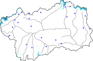 Snow depth + automatic weather station data (AWS) + Modello 1 AINEVA (MOD1) data above 2000 m