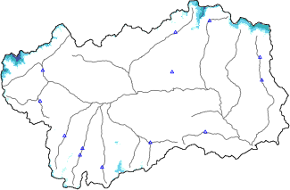 Altezza neve al suolo + dati stazioni automatiche (AWS) e Modelli 1 AINEVA (MOD1) sotto i 2000 m