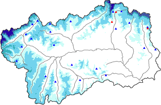 Hauter de neige + donn&eacute;es de station automatiques (AWS) + donn&eacute;es Modello 1 AINEVA (MOD1) au-dessus de 2000 m