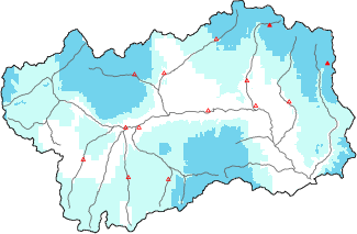 New snow in the last 24h + Modello 1 AINEVA (MOD1) data