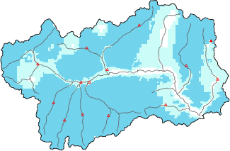 New snow in the last 72h + Modello 1 AINEVA (MOD1) data