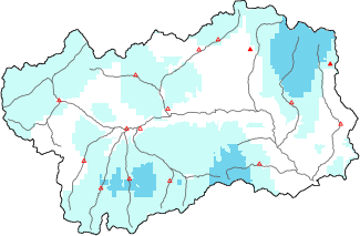 New snow in the last 72h + Modello 1 AINEVA (MOD1) data