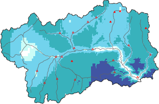 New snow in the last 24h + Modello 1 AINEVA (MOD1) data