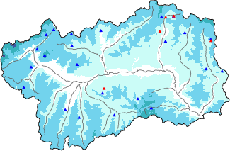 Snow depth + automatic weather station data (AWS) + Modello 1 AINEVA (MOD1) data above 2000 m
