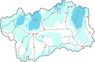 New snow in the last 24h + Modello 1 AINEVA (MOD1) data