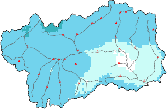 New snow in the last 24h + Modello 1 AINEVA (MOD1) data
