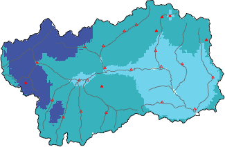 New snow in the last 72h + Modello 1 AINEVA (MOD1) data