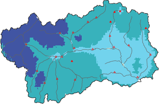 New snow in the last 72h + Modello 1 AINEVA (MOD1) data