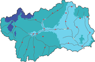 Neige fra&icirc;che dans les derni&egrave;res 72h + donn&eacute;es Modello 1 AINEVA (MOD1)