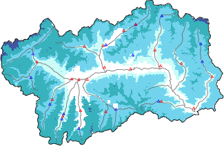 Hauter de neige + donn&eacute;es de station automatiques (AWS) + donn&eacute;es Modello 1 AINEVA (MOD1) au-dessous de 2000 m
