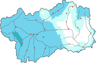 Neige fra&icirc;che dans les derni&egrave;res 24h + donn&eacute;es Modello 1 AINEVA (MOD1)