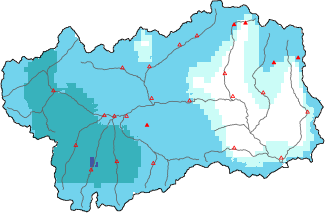 Neige fra&icirc;che dans les derni&egrave;res 24h + donn&eacute;es Modello 1 AINEVA (MOD1)