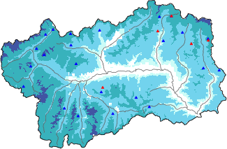 Hauter de neige + donn&eacute;es de station automatiques (AWS) + donn&eacute;es Modello 1 AINEVA (MOD1) au-dessus de 2000 m