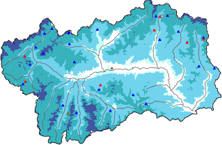 Hauter de neige + donn&eacute;es de station automatiques (AWS) + donn&eacute;es Modello 1 AINEVA (MOD1) au-dessus de 2000 m