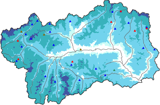 Hauter de neige + donn&eacute;es de station automatiques (AWS) + donn&eacute;es Modello 1 AINEVA (MOD1) au-dessus de 2000 m