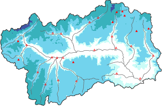Neige fra&icirc;che dans les derni&egrave;res 24h + donn&eacute;es Modello 1 AINEVA (MOD1)