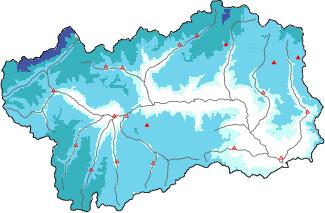 Neige fra&icirc;che dans les derni&egrave;res 72h + donn&eacute;es Modello 1 AINEVA (MOD1)