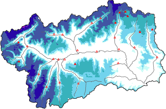 Neige fra&icirc;che dans les derni&egrave;res 24h + donn&eacute;es Modello 1 AINEVA (MOD1)