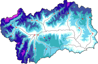 Neige fra&icirc;che dans les derni&egrave;res 72h + donn&eacute;es Modello 1 AINEVA (MOD1)