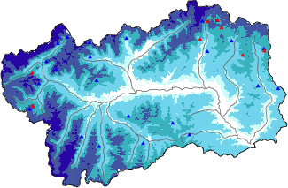 Hauter de neige + donn&eacute;es de station automatiques (AWS) + donn&eacute;es Modello 1 AINEVA (MOD1) au-dessus de 2000 m