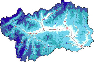 Hauter de neige + donn&eacute;es de station automatiques (AWS) + donn&eacute;es Modello 1 AINEVA (MOD1) au-dessous de 2000 m