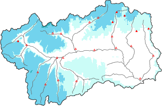Neige fra&icirc;che dans les derni&egrave;res 72h + donn&eacute;es Modello 1 AINEVA (MOD1)