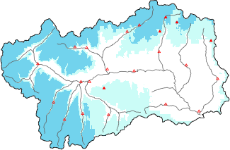 Neige fra&icirc;che dans les derni&egrave;res 72h + donn&eacute;es Modello 1 AINEVA (MOD1)