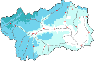 Neige fra&icirc;che dans les derni&egrave;res 72h + donn&eacute;es Modello 1 AINEVA (MOD1)