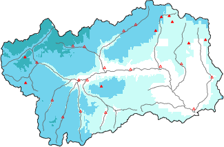 Neige fra&icirc;che dans les derni&egrave;res 72h + donn&eacute;es Modello 1 AINEVA (MOD1)