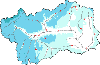 Neige fra&icirc;che dans les derni&egrave;res 72h + donn&eacute;es Modello 1 AINEVA (MOD1)