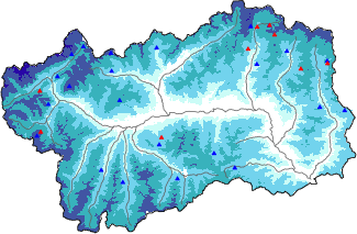 Hauter de neige + donn&eacute;es de station automatiques (AWS) + donn&eacute;es Modello 1 AINEVA (MOD1) au-dessus de 2000 m