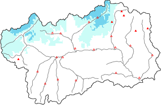 Neige fra&icirc;che dans les derni&egrave;res 72h + donn&eacute;es Modello 1 AINEVA (MOD1)