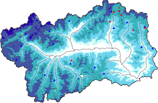 Hauter de neige + donn&eacute;es de station automatiques (AWS) + donn&eacute;es Modello 1 AINEVA (MOD1) au-dessus de 2000 m