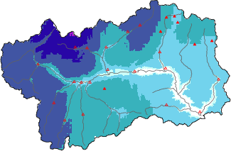 Neige fra&icirc;che dans les derni&egrave;res 72h + donn&eacute;es Modello 1 AINEVA (MOD1)