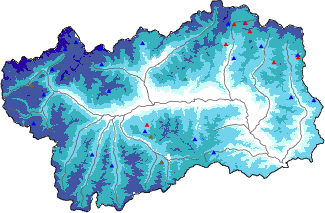 Hauter de neige + donn&eacute;es de station automatiques (AWS) + donn&eacute;es Modello 1 AINEVA (MOD1) au-dessus de 2000 m