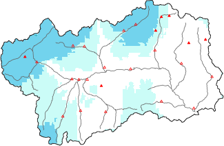 New snow in the last 72h + Modello 1 AINEVA (MOD1) data