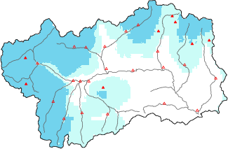New snow in the last 24h + Modello 1 AINEVA (MOD1) data