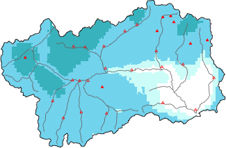 New snow in the last 24h + Modello 1 AINEVA (MOD1) data