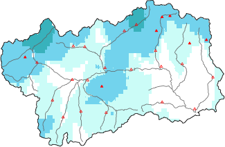Neve fresca nelle ultime 24h + dati Modello 1 AINEVA (MOD1)