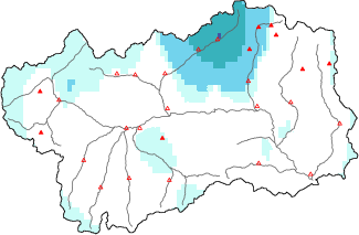 New snow in the last 24h + Modello 1 AINEVA (MOD1) data